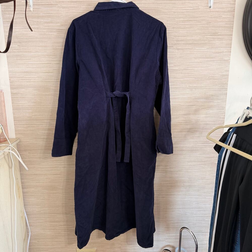 The Vermont Country Store Pintuck Cotton Corduroy Dress Navy XLP NWT - Picture 6 of 7